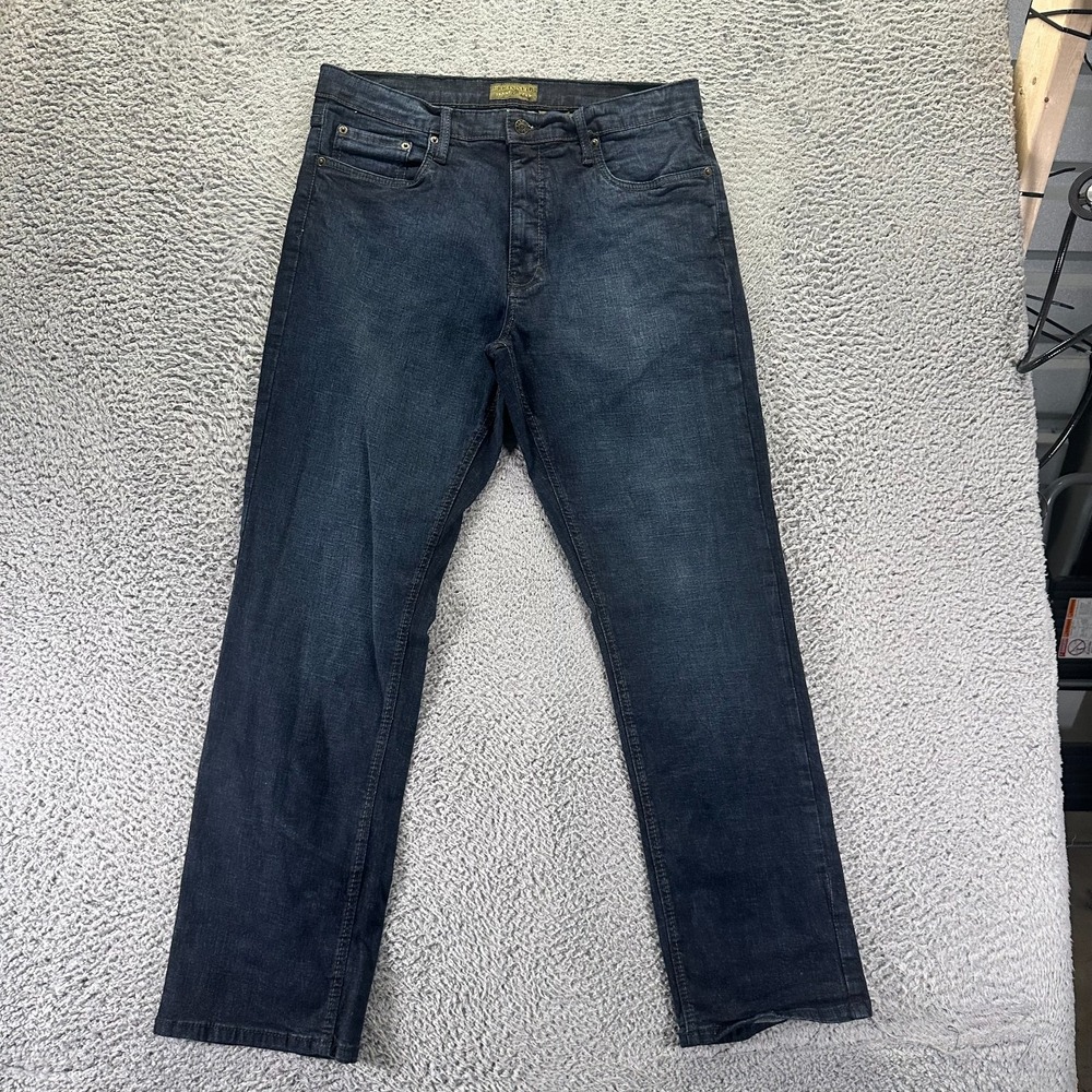 Urban Star Jeans Mens 36x32 Blue Cotton Denim Straight Relaxed Fit Faded Stretch
